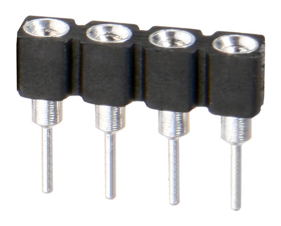 D01-9970442 SIP SOCKET, 4POS, 2.54MM, GOLD, TH HARWIN