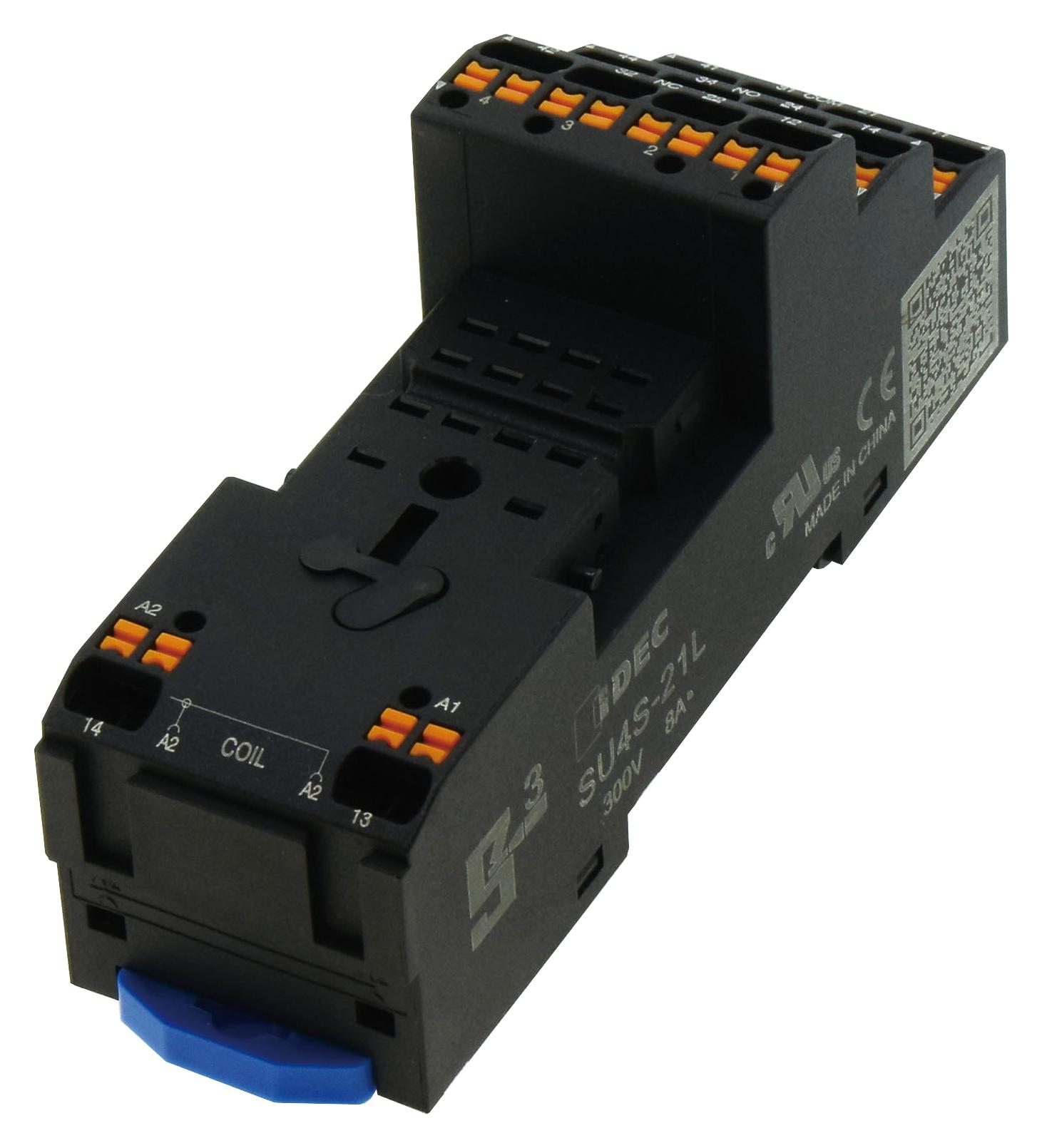 SU4S-21L RELAY SOCKET, 14PIN, DIN RAIL IDEC