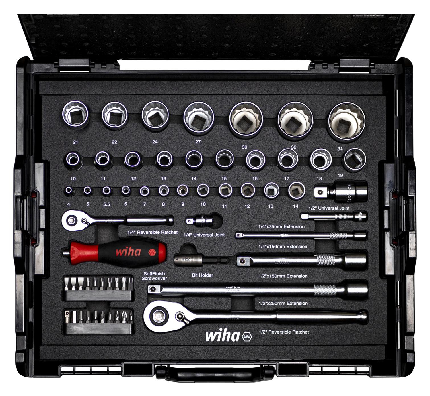 44685 NUT DRIVER AND BIT SET, 60PC WIHA