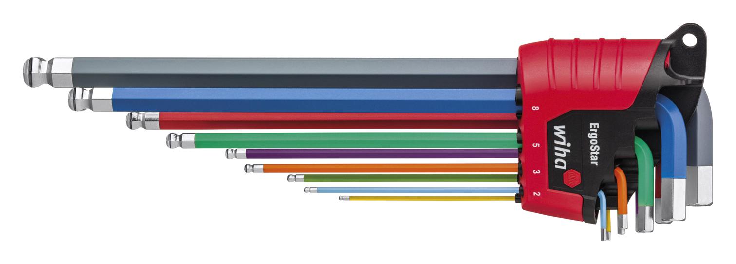 43850 HEX L-KEY SET, 10PIECES, HEX BALL END WIHA