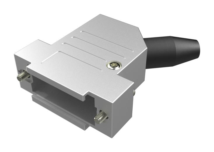 8655DMES2B13KLF D-SUB HOOD, 45 DEG, DE, METAL AMPHENOL ICC