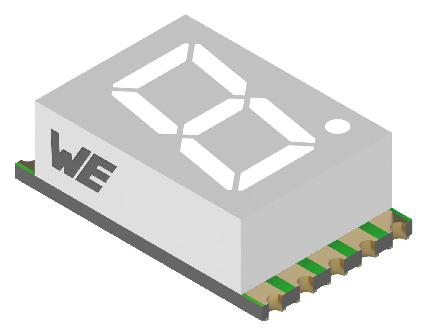 157143V12700 7-SEG DISPLAY, COMM CATHODE, GRN, 35MCD WURTH ELEKTRONIK