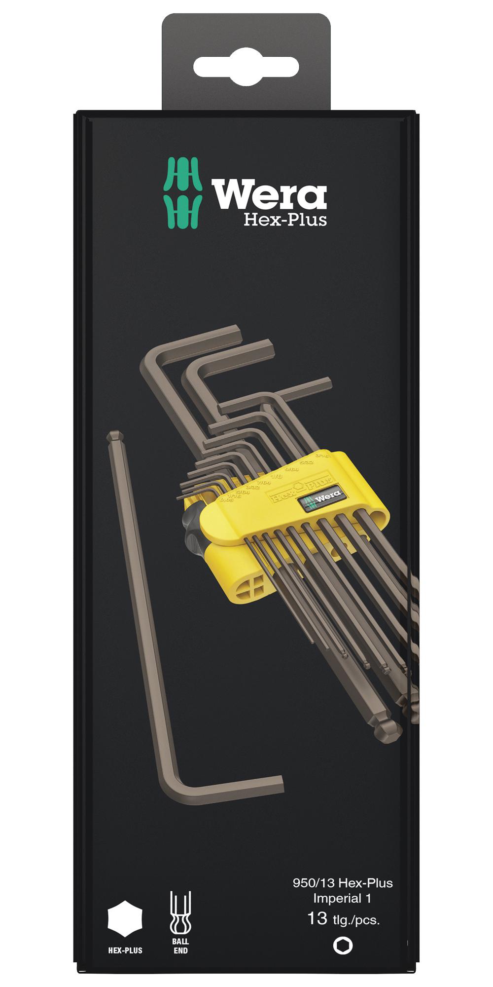 950/13 HEX-PLUS IMPERIAL 1 SB L-KEY SET, BLACKLASER, 13 PIECES WERA