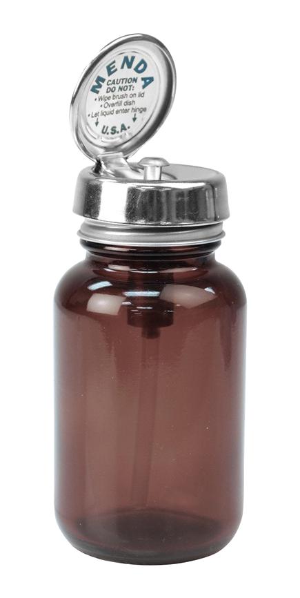 35112 DISPENSER, PUMP BOTTLE, AMBER, 4 OZ MENDA