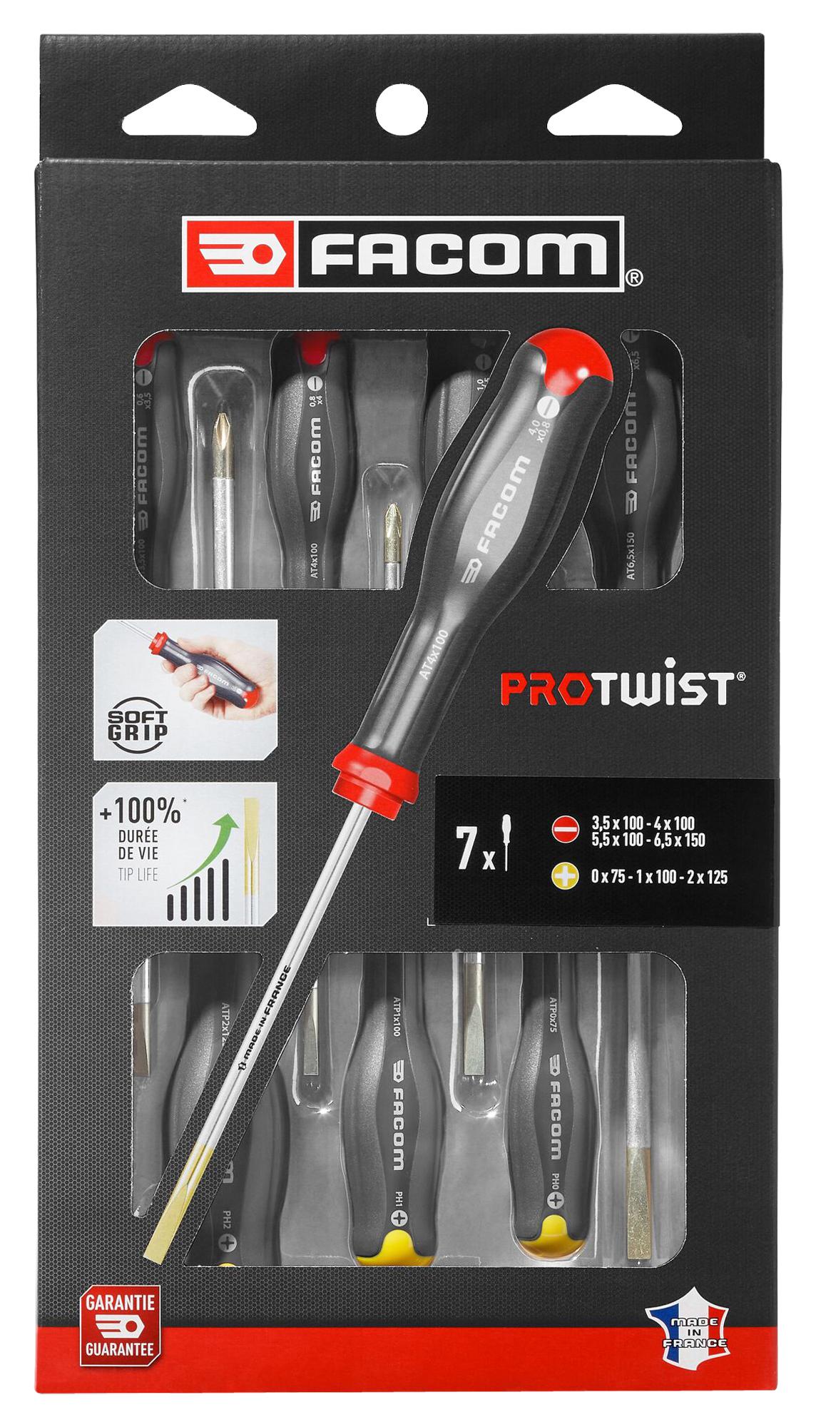 AT.7PB SCREWDRIVER SET, 7PIECES FACOM