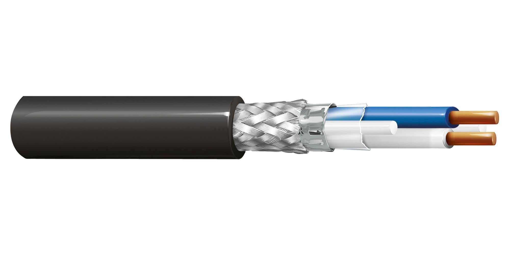 74040NH-A500 CABLE, 2 CORE, 18AWG, 300V, 500M, BLACK BELDEN