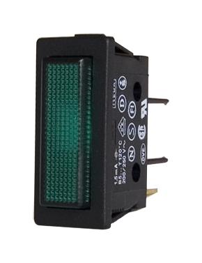MP008563 NEON INDICATOR, 250VAC, GREEN, QC MULTICOMP PRO