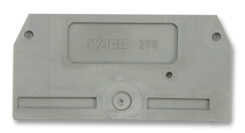 284-325 END PLATE, 10MM, GREY WAGO