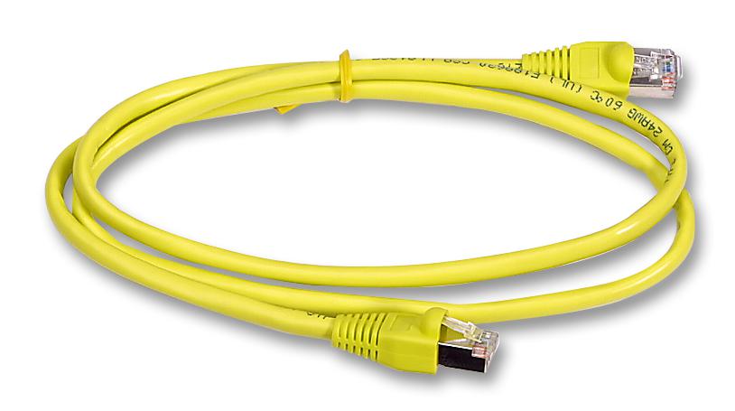 1962-2Y PATCH LEAD, CAT5E, STP, YELLOW, 2M VIDEK
