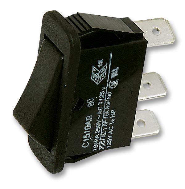 C1510AB BLK ROCKER SWITCH, SPDT, BLACK ARCOLECTRIC (BULGIN LIMITED)