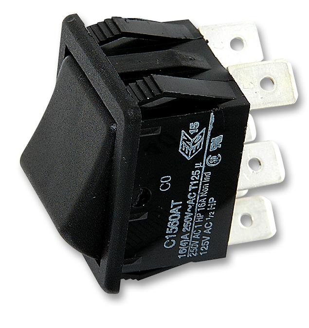 C1570ATAAJ SWITCH, DPDT, 16A, 250VAC, BLACK ARCOLECTRIC (BULGIN LIMITED)