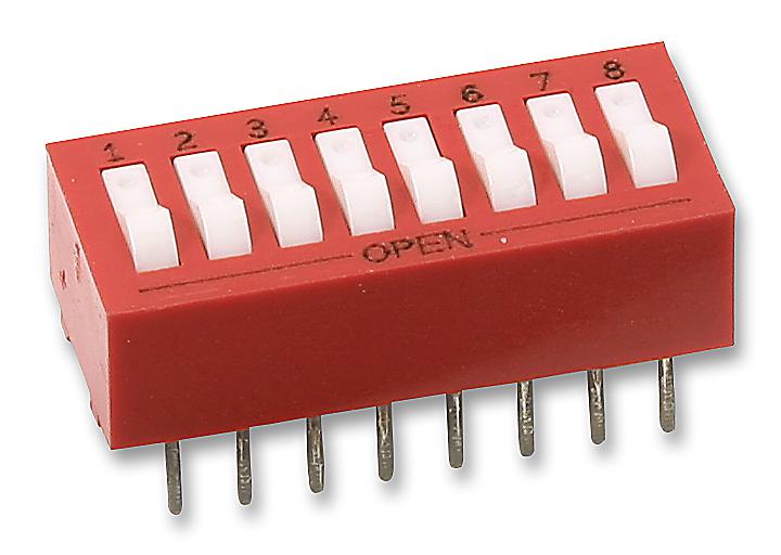 76SB08ST SWITCH, SPST, 8 POS, RAISED ROCKER GRAYHILL