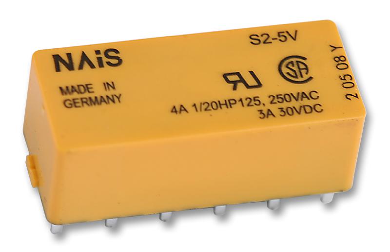 S2-DC5V RELAY, 2NO, 2NC, 250VAC, 30VDC, 4A PANASONIC