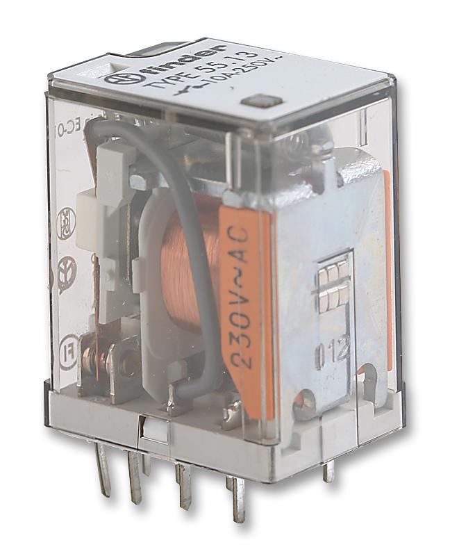 55.13.9.012.0000 RELAY, 3PDT, 250VAC, 10A FINDER