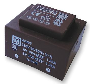 44309 TRANSFORMER, 16VA, 230V, 2 X 12V MYRRA