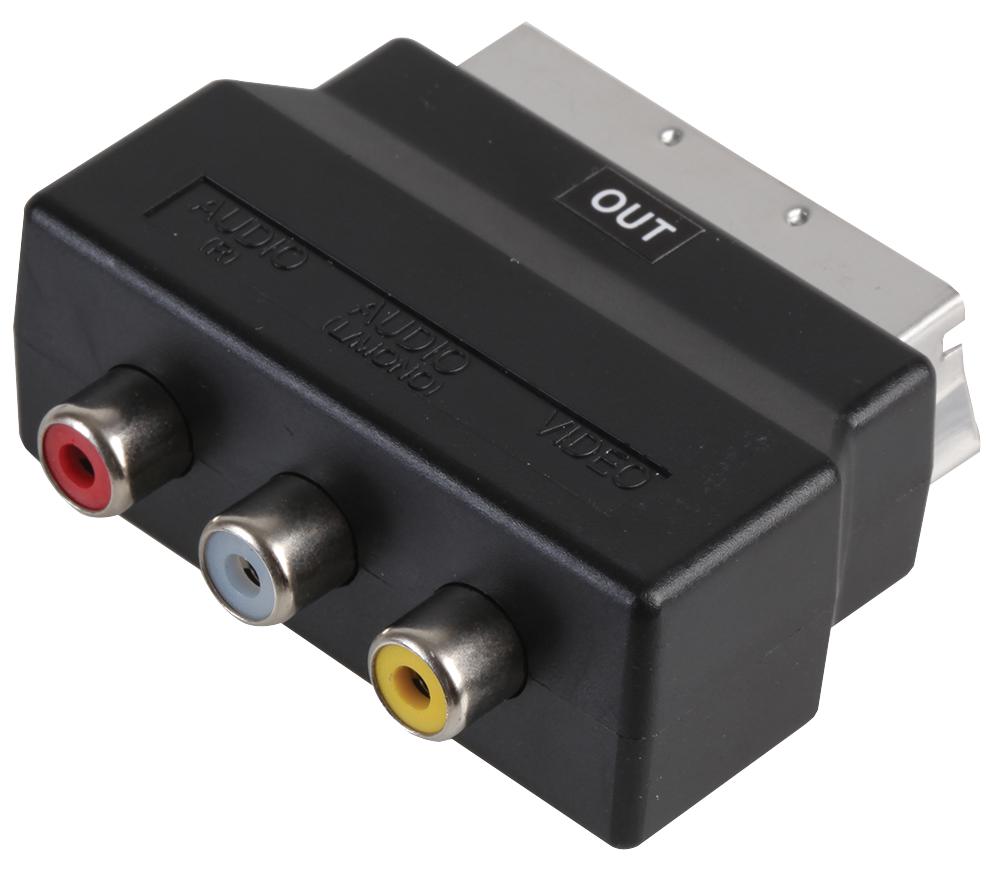 AR71327 ADAPTOR, SCART PLUG TO 3 PHONO RCPT PRO SIGNAL
