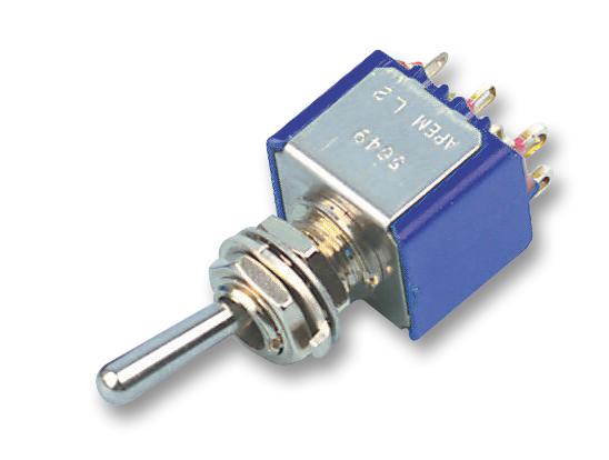 5647AB SWITCH, TOGGLE, DPDT, 6A, 125VAC APEM