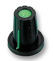CP-WB-D-4 KNOB, PUSH-ON, D SHAFT, GREEN MULTICOMP