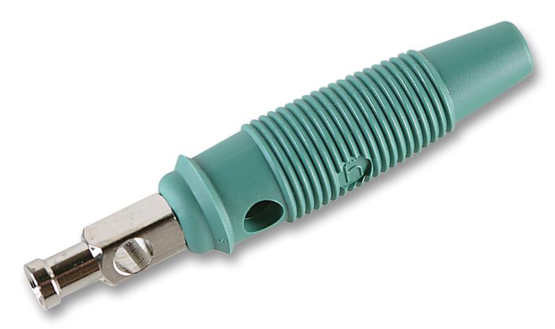 930727104 PLUG, 4MM, BUNCH PIN, GREEN, PK5, BUELA HIRSCHMANN TEST AND MEASUREMENT