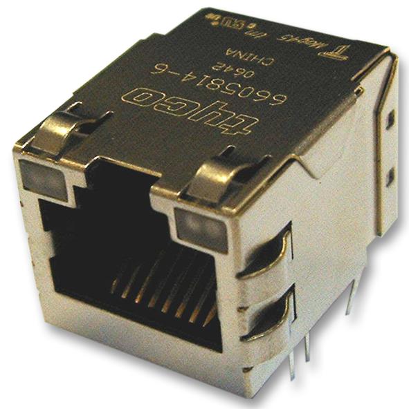 1-6605834-1 MODULAR, JACK, THT, R/A, RJ45, 8P8C TRP CONNECTOR/BEL