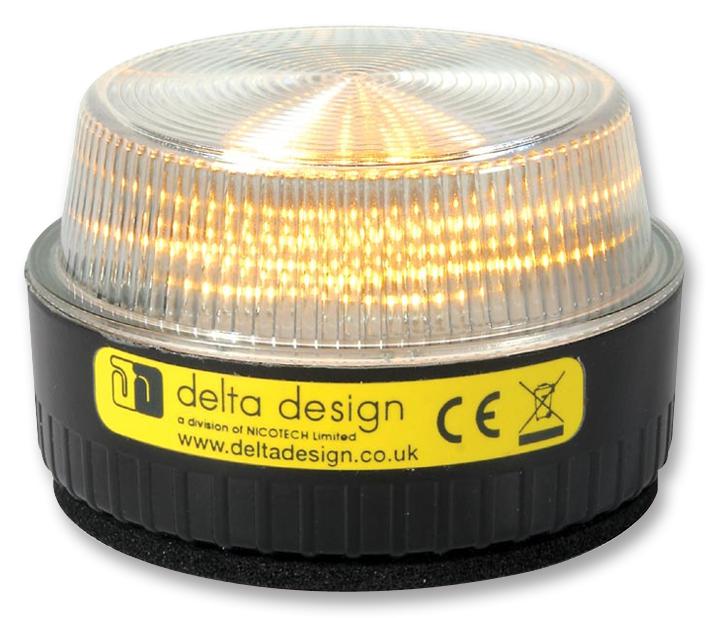 44500201 BEACON, LED, LP, 100VAC, 24VDC, AMBER DELTA DESIGN