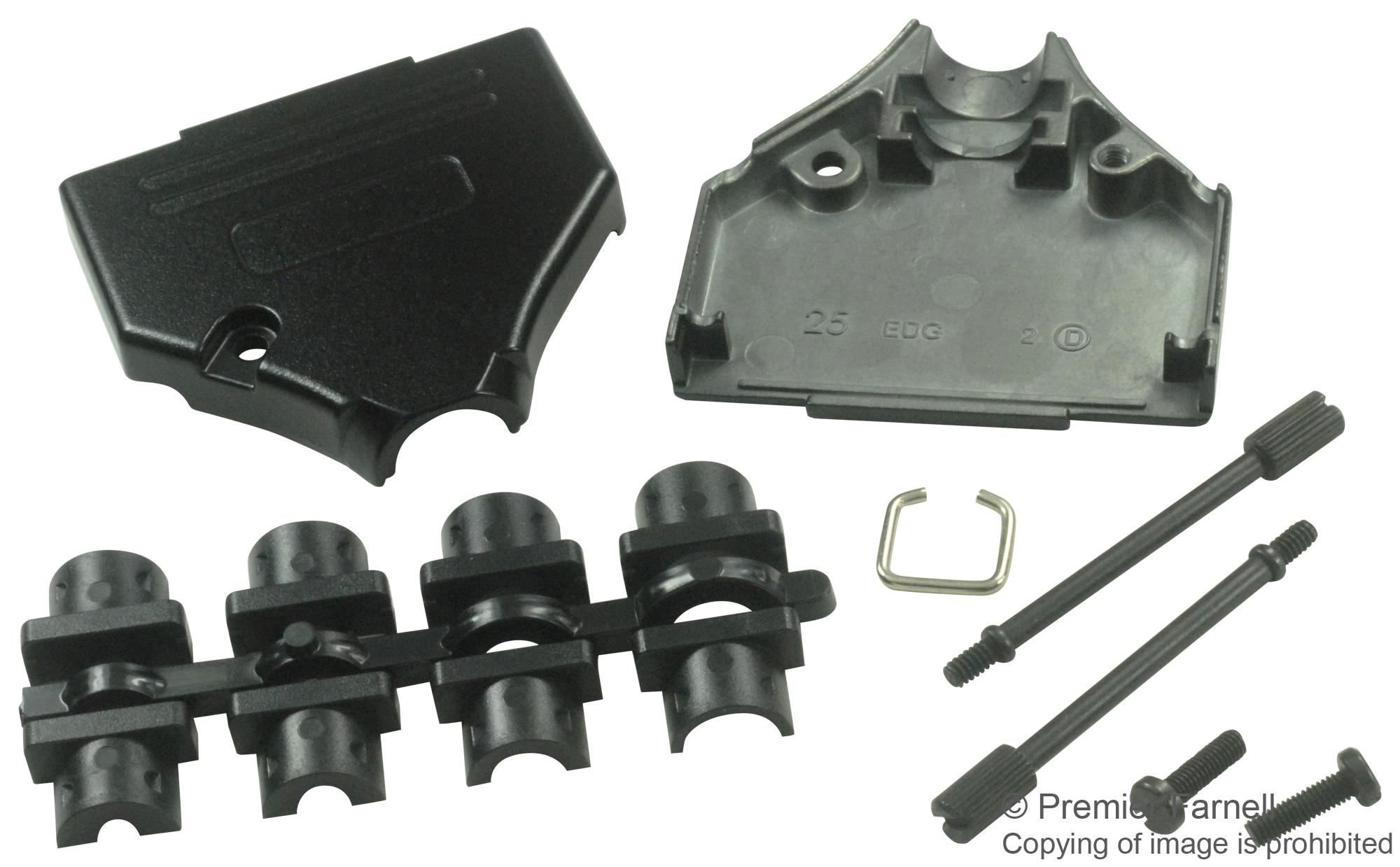 MHDTZK-25-BK-K BACKSHELL, D, DIECAST, 25WAY MH CONNECTORS