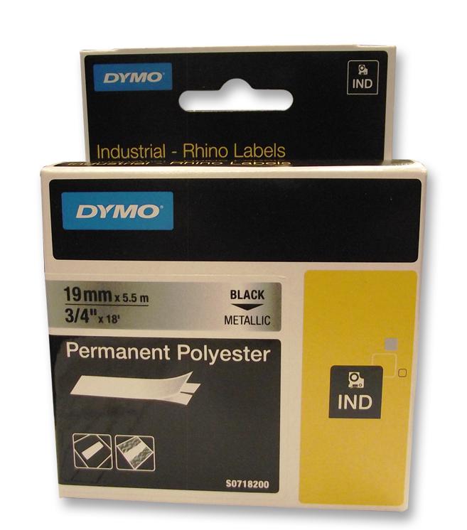 18762-R1 TAPE, PERM, POLY, METAL, 19MMX5.5M DYMO