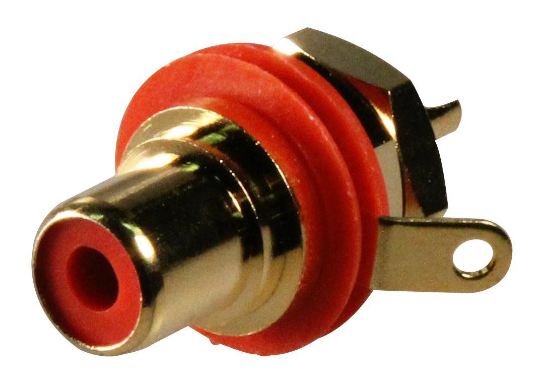 NYS367-2 RECEPTACLE, PHONO, CHASSIS, RED, 1WAY NEUTRIK