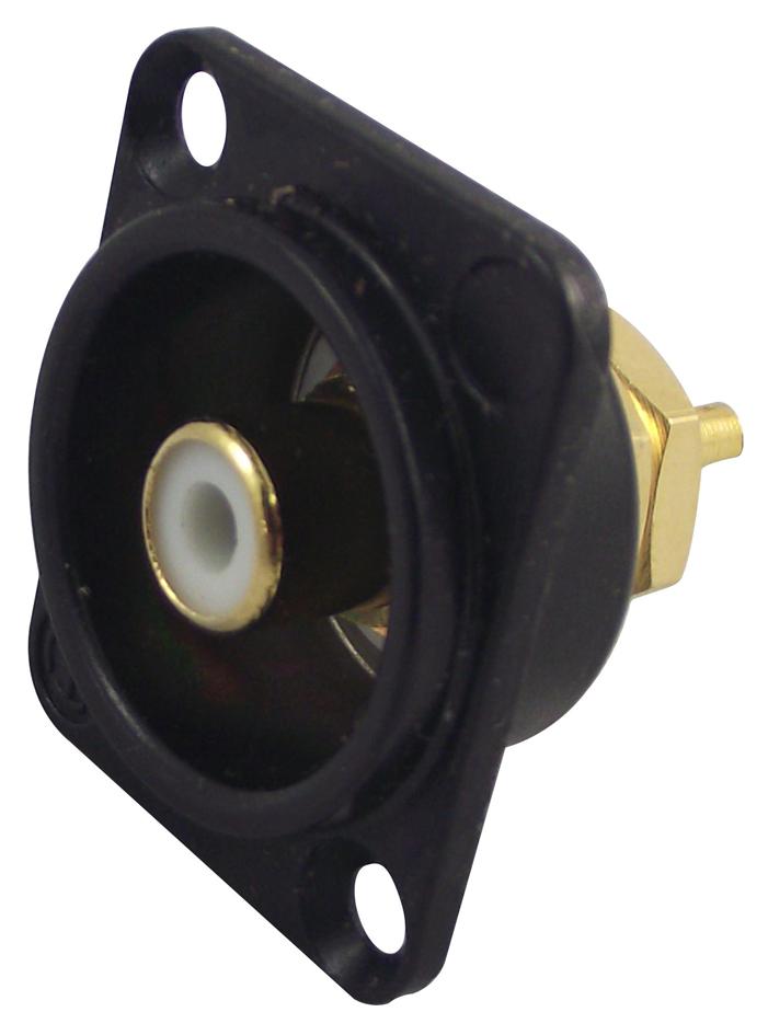 NF2D-B-9 SOCKET, RCA / PHONO, BLACK, D, WHITE NEUTRIK