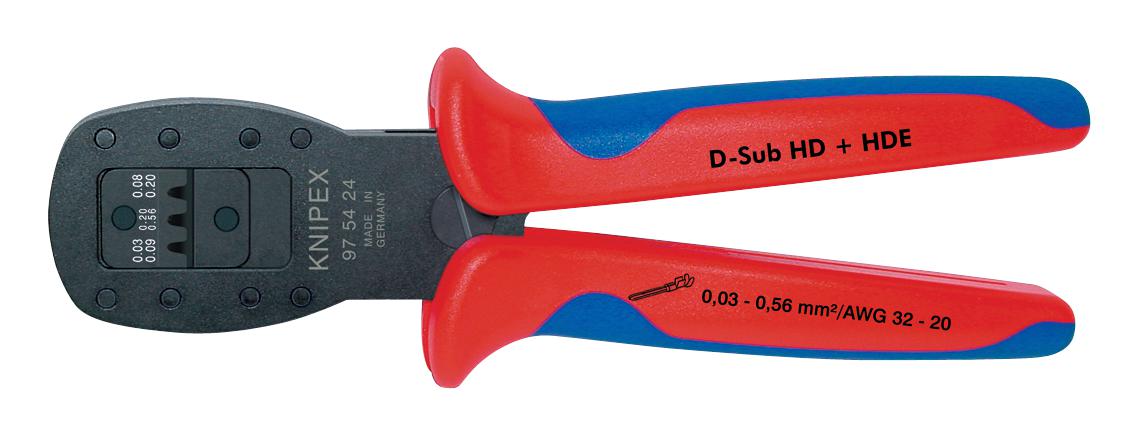 97 54 24 CRIMP PLIER, D SUB, HD20, HDE KNIPEX