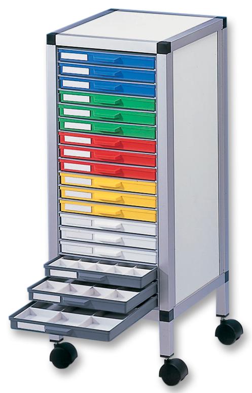 ROLLBOY SINGLE 4 CABINET, 18DRAWER, W/CASTORS LICEFA