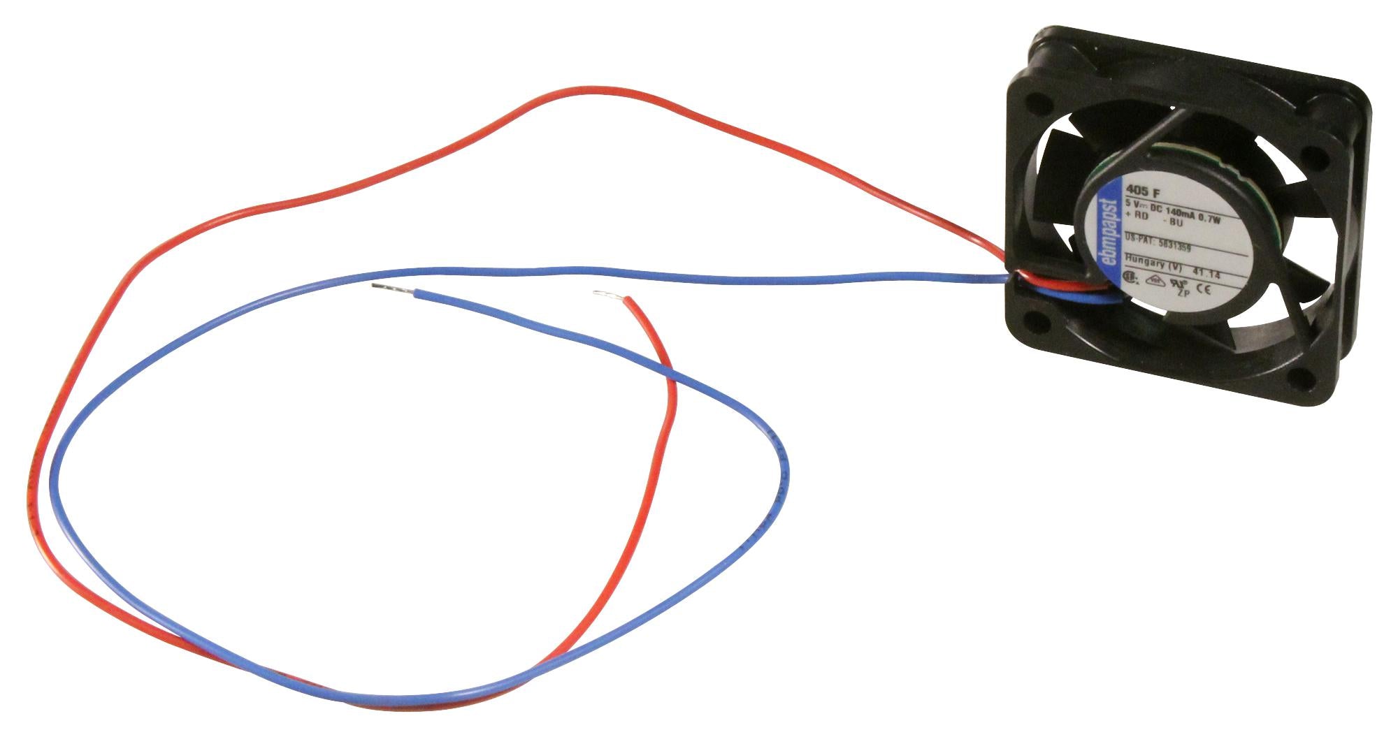 412F FAN, 40X40X10MM, 12VDC, 8M3/H, 22.1DBA EBM-PAPST