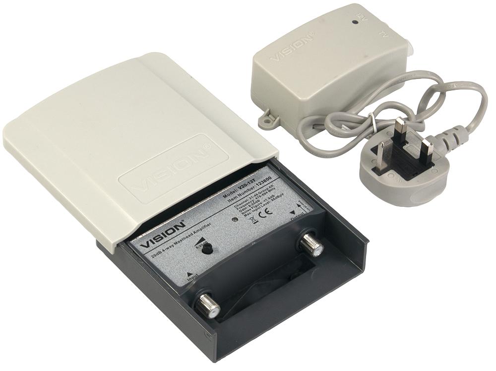 123800 MASTHEAD AMP KIT, 1IN-1OUT, UK VISION