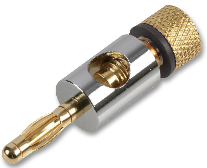 PSG03600 4MM BANANA PLUG, PALE CHROME PLATED PRO SIGNAL