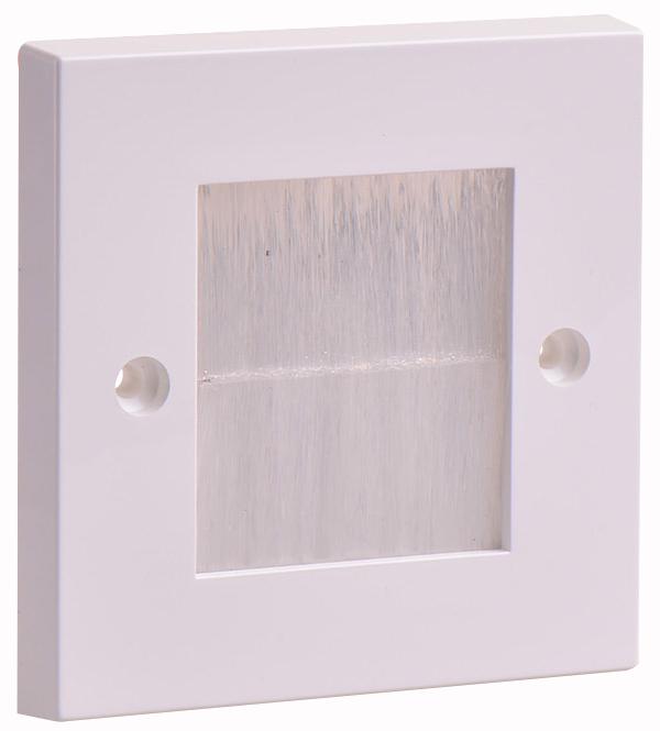 BPW1GW CABLE ENTRY BRUSH PLATE, 1G, WHITE AV STAR