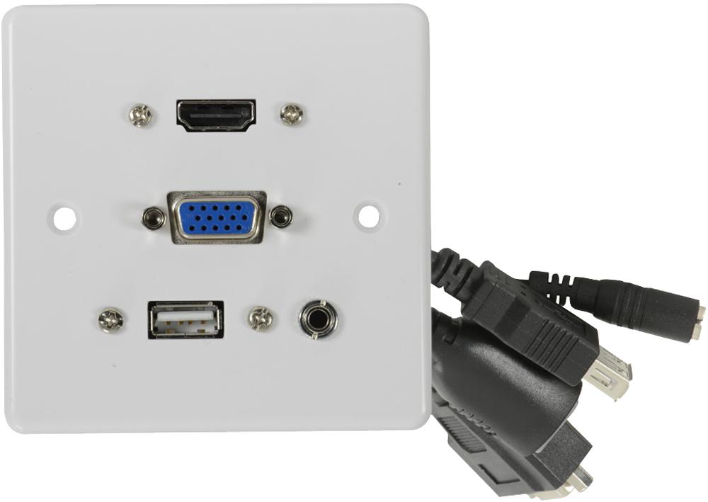 122.395UK WALLPLATE, HDMI/VGA/3.5MM/USB AV:LINK