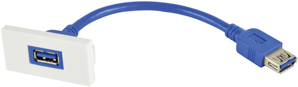 122.532UK WALL PLATE MODULE, USB 3.0, 50MM X 25MM AV:LINK