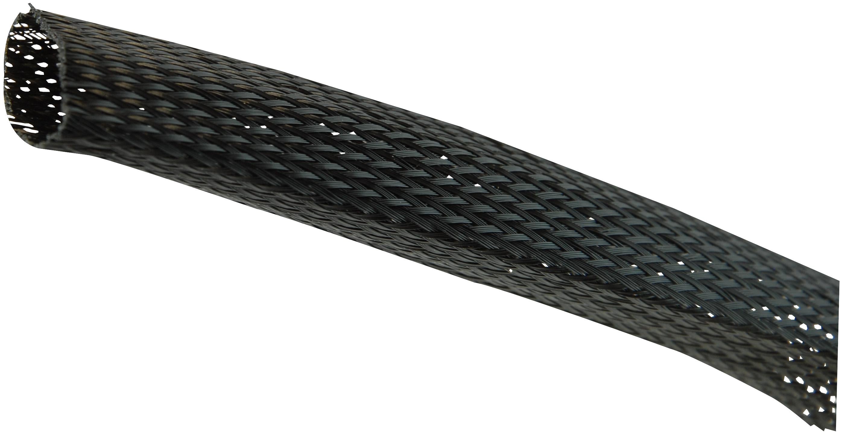 PET50 BLACK 25M EXPANDABLE BRAIDED SLEEVING BLACK25M PRO POWER