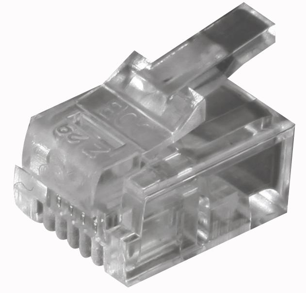 RJ126P4CR RJ11 CONNECTOR, PLUG, 6P4C, 1PORT, CAT5 COB