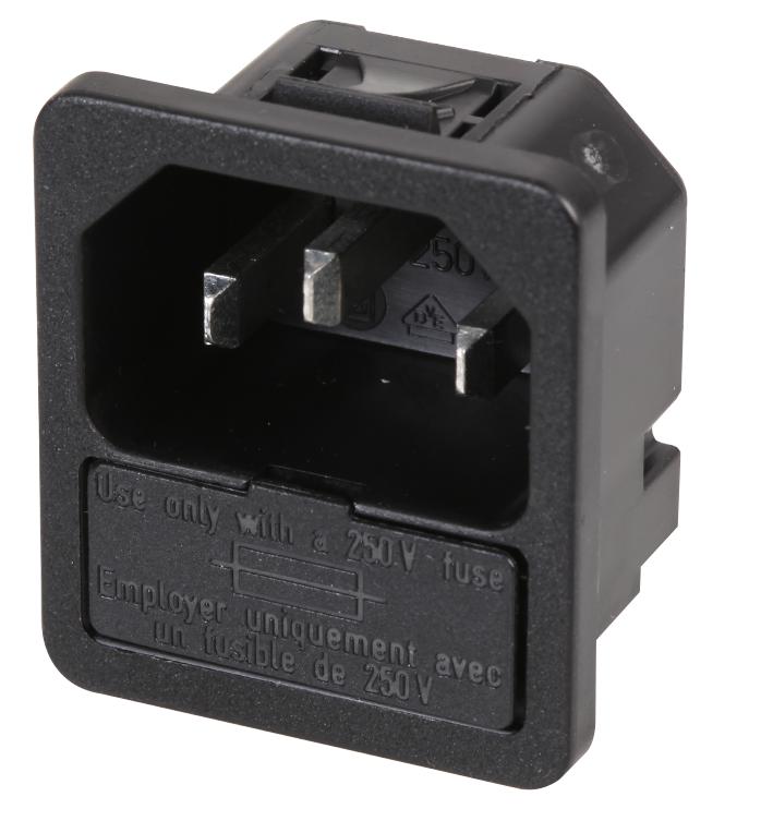 6200.4220 INLET, IEC, C14, 6200, 10A SCHURTER