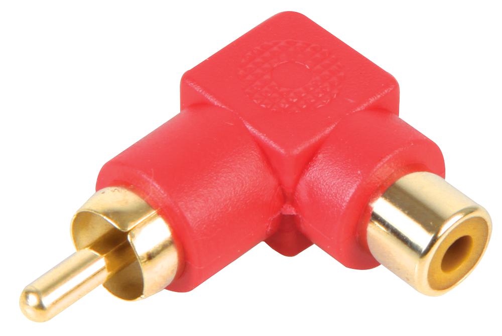 PSG08565 PHONO ADAPTOR, 90DEG, GOLD, RED PRO SIGNAL