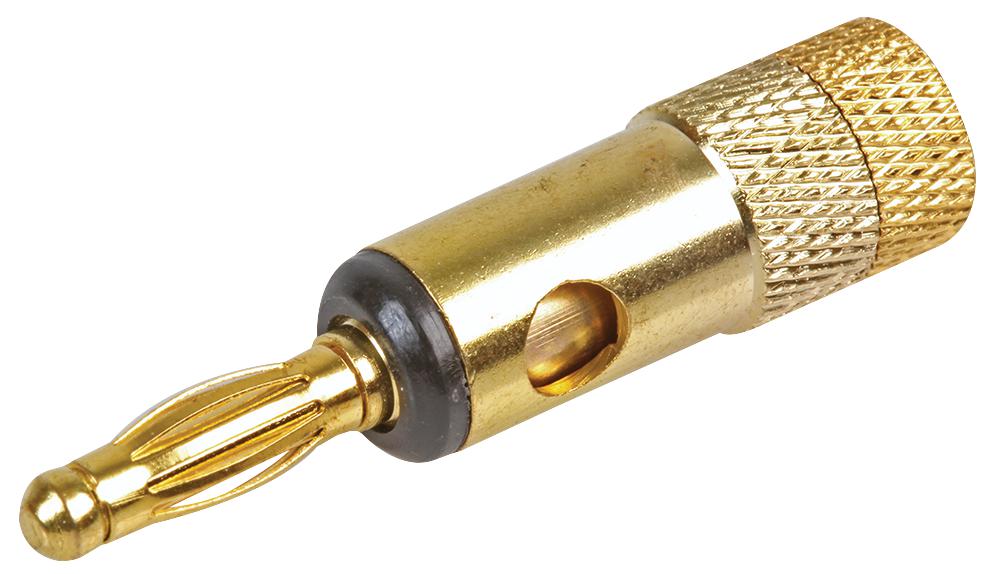 PSG08684 4MM GOLD PLATED BANANA PLUG, BLACK PRO SIGNAL