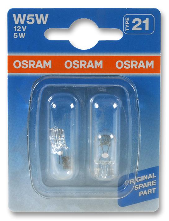 A501BL LAMP, W5W 501 12V 5W W2.1X9.5D 2PK OSRAM