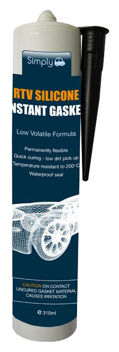 SR-001 INSTANT GASKET, RTV SILICONE,BLACK,310ML SIMPLY