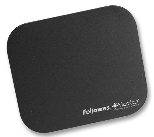 59339 MOUSE PAD, BLACK, MICROBAN FELLOWES