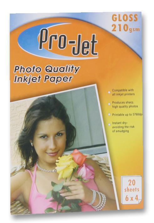 PROJET G2106420 PAPER, PHOTO, 6X4, GLOSS, 210G, X20 PROJET