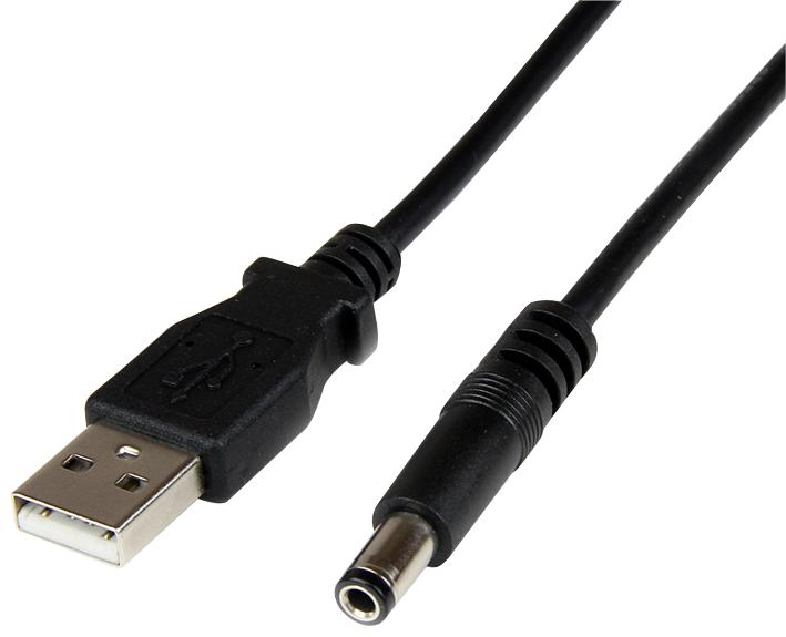 USB2TYPEN1M LEAD, USB-5.5MM 5V DC, TYPE N BARREL, 1M STARTECH