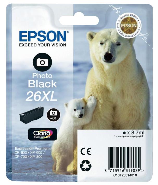 C13T26314010 INK CARTRIDGE, T2631, PHOTO BK XL, EPSON EPSON
