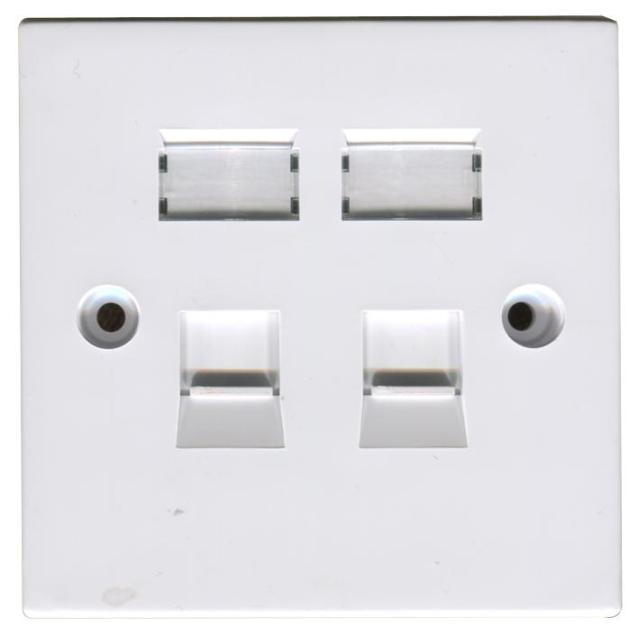 SJP2 FACE PLATE, 2POS, ABS, WHITE TUK