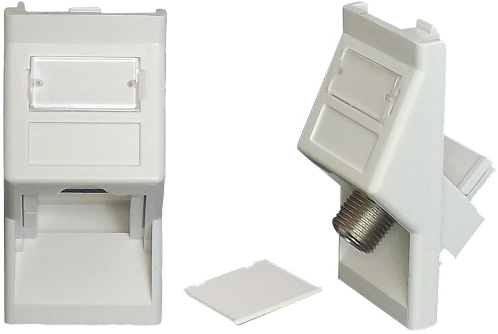 KA45WHEP ANGLED KEYSTONE ADAPTOR, 25X50MM, WHITE TUK